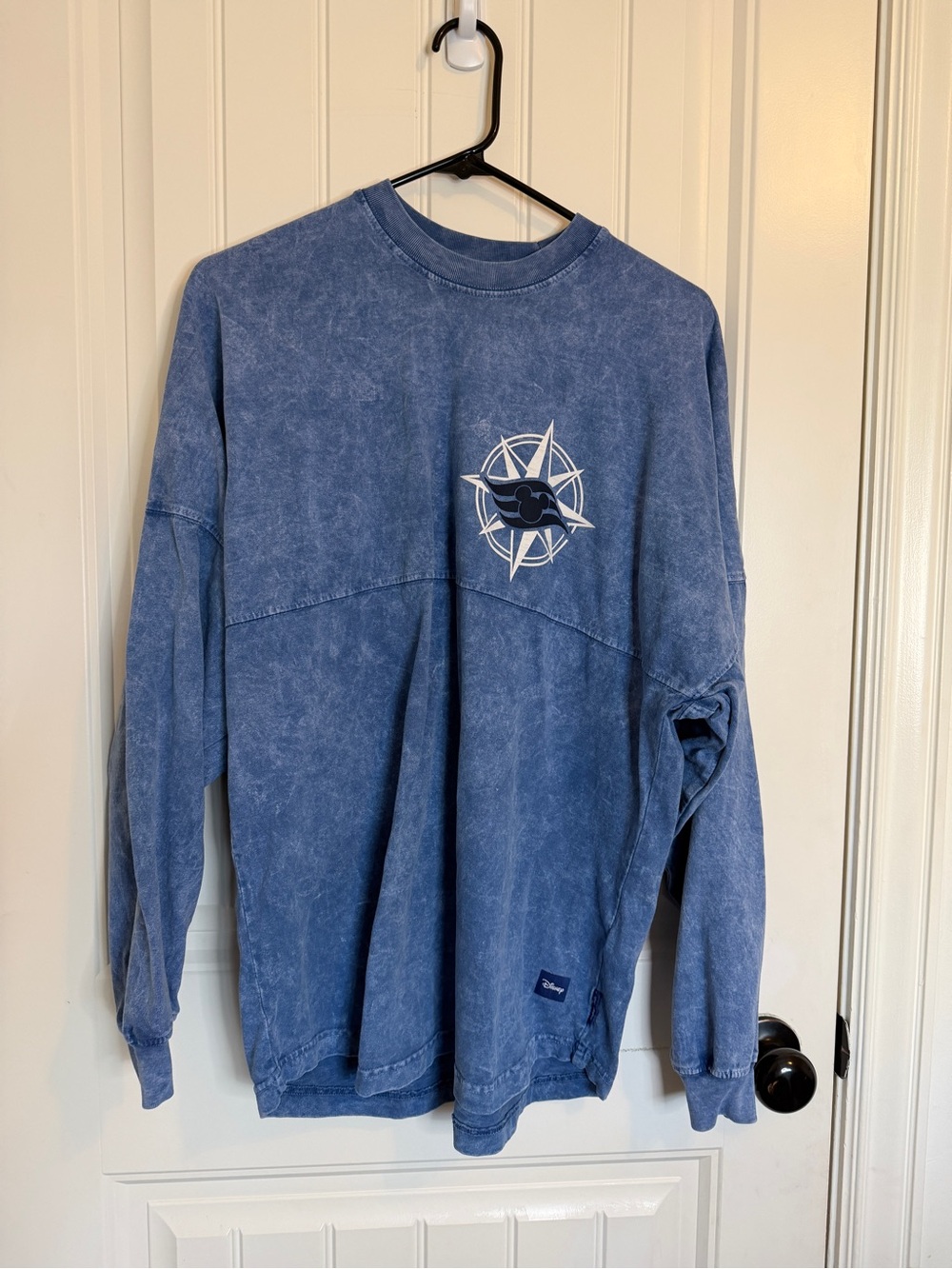 Disney Cruise Line Washed Blue Crewneck Spirit Jersey with Compass Graphic